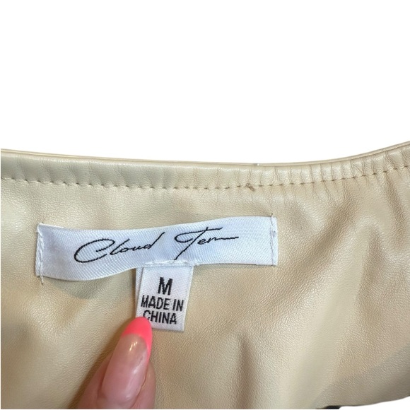 Cloud Ten Women’s Size M Cropped Racer Jacket Black Tan Faux Leather Moto Baddie - Picture 4 of 16